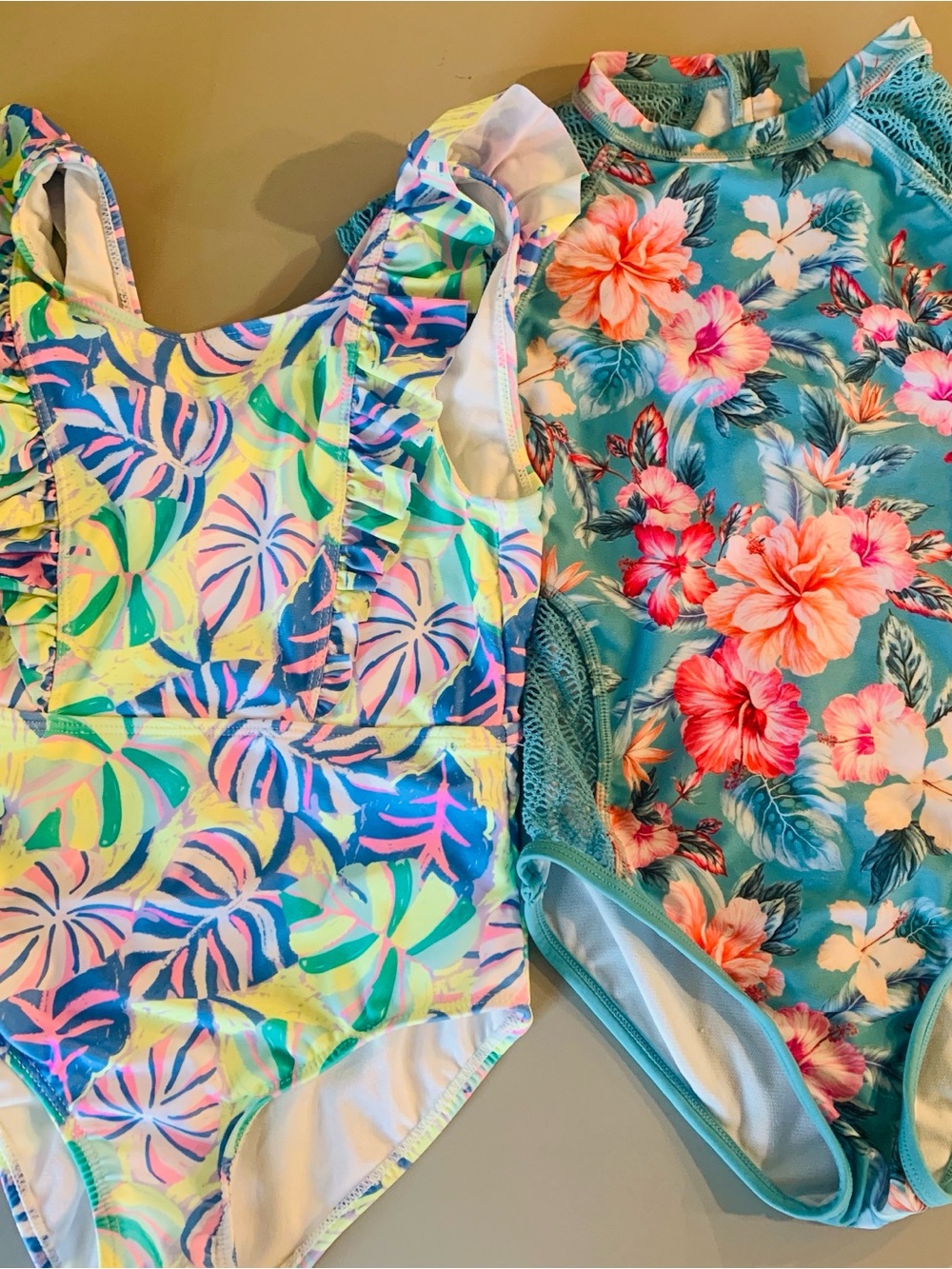 WONDER NATION & ART CLASS Girls One-Piece Swimsuits in Teal, Pink, Yellow, Blue
